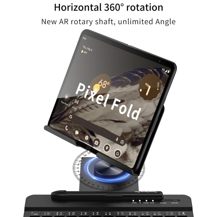 For Google Pixel Fold GKK Folding Bluetooth Keyboard Holder with Pen + Holder + Keyboard + Mouse(Black) - Others Keyboard by GKK | Online Shopping UK | buy2fix
