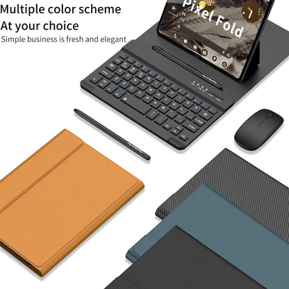 For Google Pixel Fold GKK Gear Adjustment Bluetooth Keyboard Leather Case with Pen + Keyboard + Mouse + Case(Black) - Google Cases by GKK | Online Shopping UK | buy2fix
