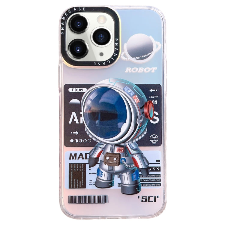 For iPhone 12 Pro Max Mechanical Astronaut Pattern TPU Phone Case(Blue) - iPhone 12 Pro Max Cases by buy2fix | Online Shopping UK | buy2fix