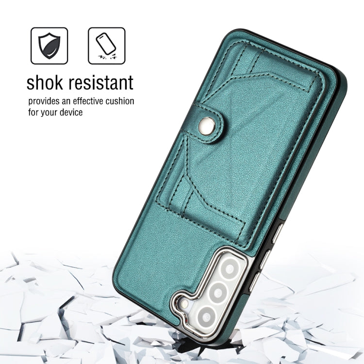 For Samsung Galaxy S23 Shockproof Leather Phone Case with Card Holder(Green) - Galaxy S23 5G Cases by buy2fix | Online Shopping UK | buy2fix