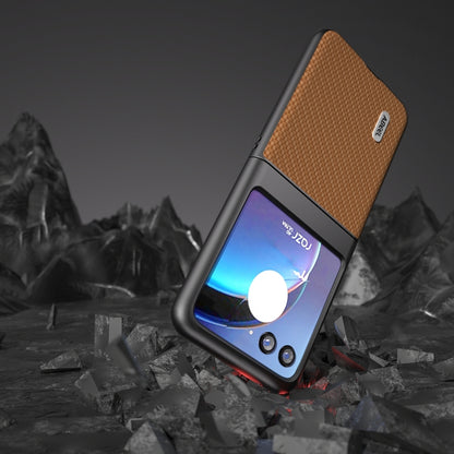 For Motorola Razr 40 Ultra ABEEL Carbon Fiber Texture Protective Phone Case(Light Brown) - Motorola Cases by buy2fix | Online Shopping UK | buy2fix