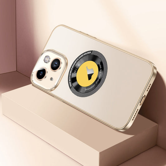 For iPhone 13 CD Texture MagSafe Magnetic Phone Case(Champagne Gold) - iPhone 13 Cases by buy2fix | Online Shopping UK | buy2fix