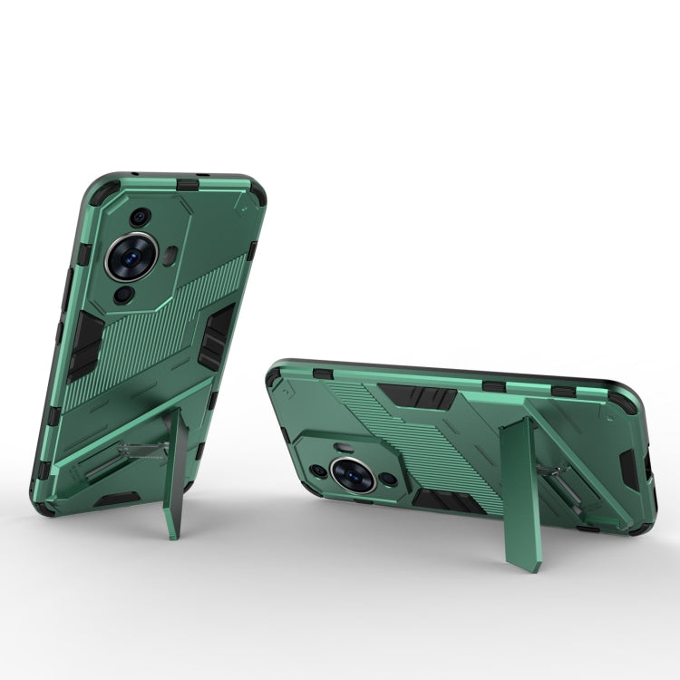 For Huawei nova 11 4G Punk Armor 2 in 1 PC + TPU Phone Case with Holder(Green) - Huawei Cases by buy2fix | Online Shopping UK | buy2fix