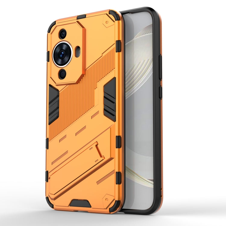 For Huawei nova 11 4G Punk Armor 2 in 1 PC + TPU Phone Case with Holder(Orange) - Huawei Cases by buy2fix | Online Shopping UK | buy2fix