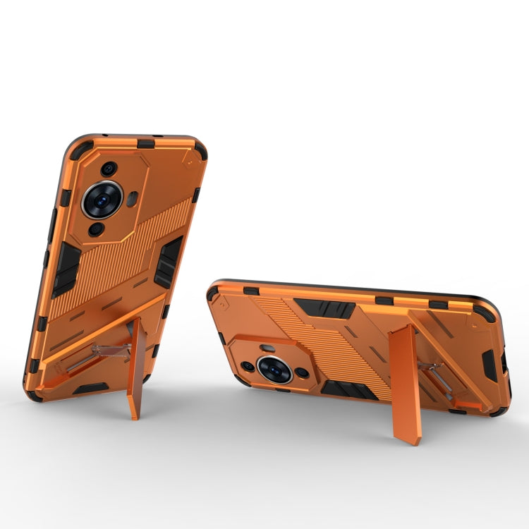 For Huawei nova 11 4G Punk Armor 2 in 1 PC + TPU Phone Case with Holder(Orange) - Huawei Cases by buy2fix | Online Shopping UK | buy2fix