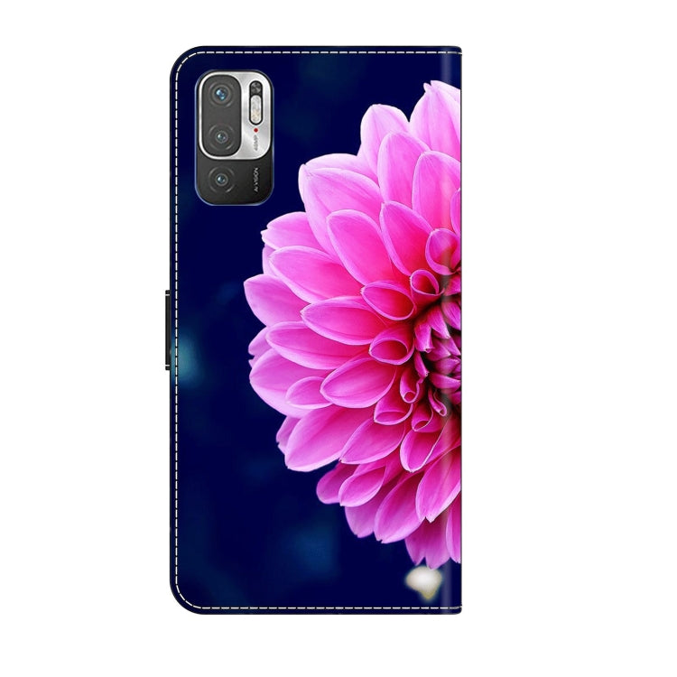 For Xiaomi Redmi Note 10 5G Crystal 3D Shockproof Protective Leather Phone Case(Pink Petals) - Xiaomi Cases by buy2fix | Online Shopping UK | buy2fix