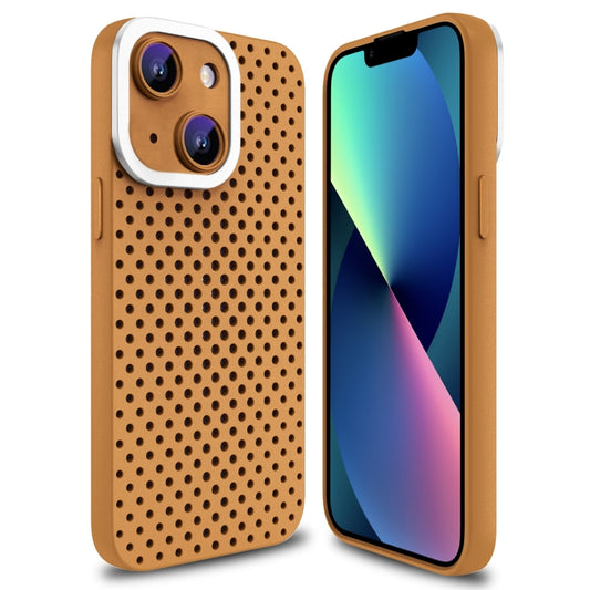 For iPhone 13 Hollow Heat Dissipation TPU Phone Case(Brown) - iPhone 13 Cases by buy2fix | Online Shopping UK | buy2fix