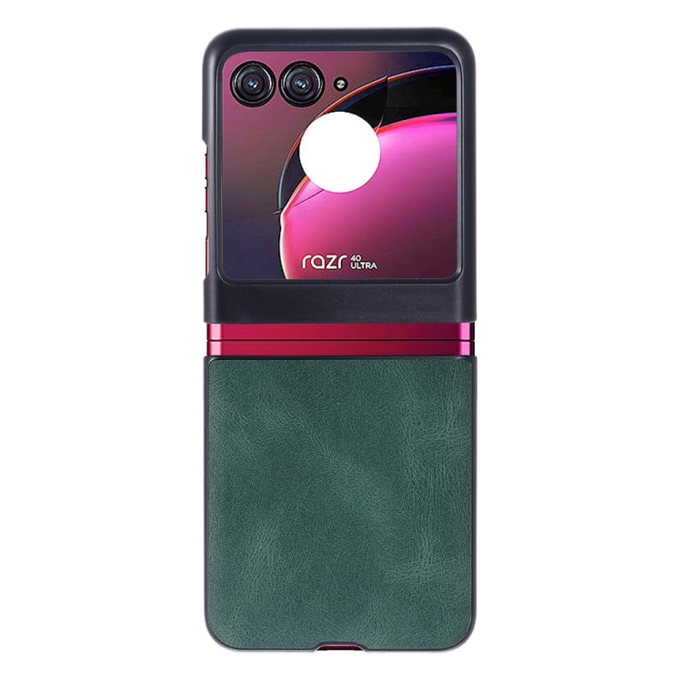 For Motorola Razr 40 Ultra Classic Leather PC Phone Case(Pine Green) - Motorola Cases by buy2fix | Online Shopping UK | buy2fix