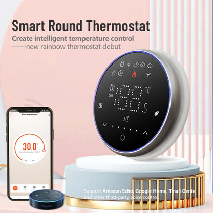 BHT-6001GBLW 95-240V AC 16A Smart Round Thermostat Electric Heating LED Thermostat With WiFi(Black) - Thermostat & Thermometer by buy2fix | Online Shopping UK | buy2fix