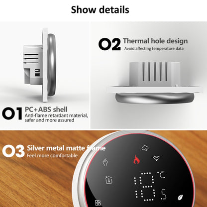 BHT-6001GBLW 95-240V AC 16A Smart Round Thermostat Electric Heating LED Thermostat With WiFi(White) - Thermostat & Thermometer by buy2fix | Online Shopping UK | buy2fix