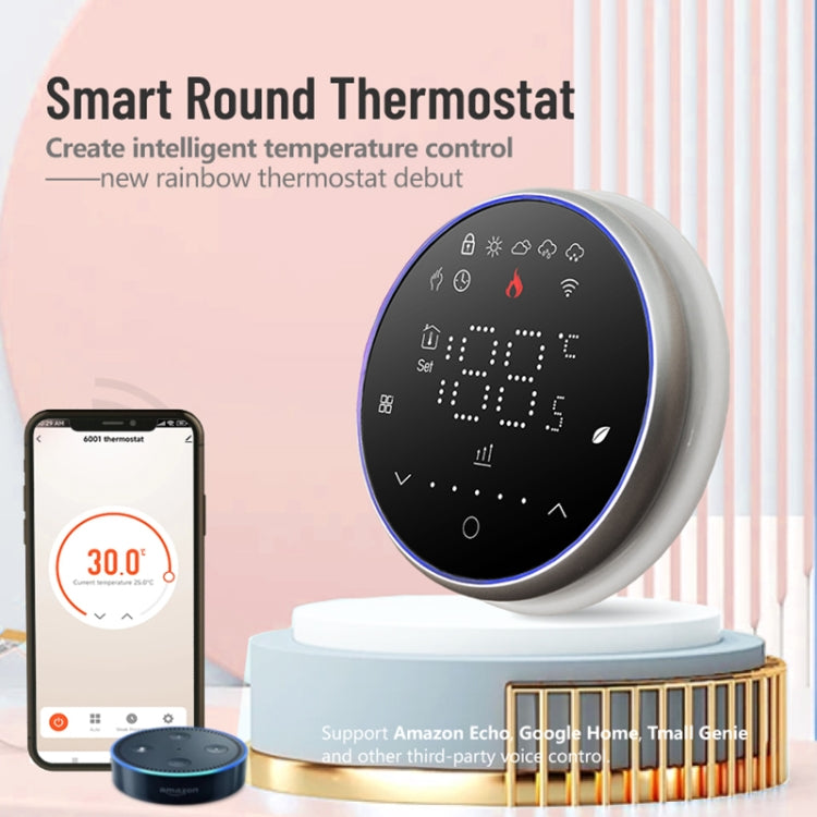 BHT-6001GBLW 95-240V AC 16A Smart Round Thermostat Electric Heating LED Thermostat With WiFi(White) - Thermostat & Thermometer by buy2fix | Online Shopping UK | buy2fix