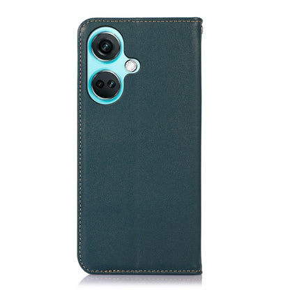 For OnePlus Nord CE3 5G KHAZNEH Nappa Top Layer Cowhide Leather Phone Case(Green) - OnePlus Cases by buy2fix | Online Shopping UK | buy2fix