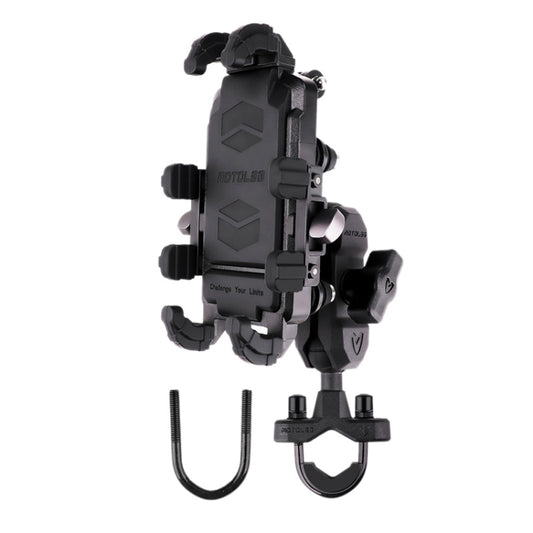 MOTOSLG Crab Motorcycle Phone Clamp Bracket U-Type Headbar Mount(Black) - Holder by MOTOLSG | Online Shopping UK | buy2fix