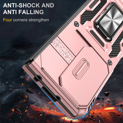 For Samsung Galaxy Z Fold5 5G Armor PC + TPU Camera Shield Phone Case(Rose Gold) - Galaxy Z Fold5 Cases by buy2fix | Online Shopping UK | buy2fix