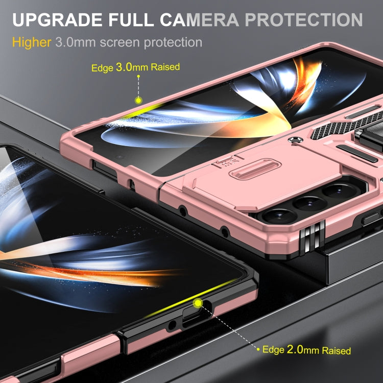 For Samsung Galaxy Z Fold5 5G Armor PC + TPU Camera Shield Phone Case(Rose Gold) - Galaxy Z Fold5 Cases by buy2fix | Online Shopping UK | buy2fix