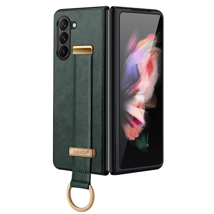 For Samsung Galaxy Z Fold5 SULADA PC + Leather Texture Skin Feel Shockproof Phone Case(Green) - Galaxy Z Fold5 Cases by SULADA | Online Shopping UK | buy2fix