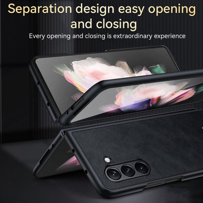 For Samsung Galaxy Z Fold5 SULADA Shockproof TPU + Handmade Leather Phone Case(Orange) - Galaxy Z Fold5 Cases by SULADA | Online Shopping UK | buy2fix