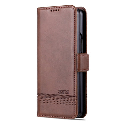 For Samsung Galaxy Z Fold5 5G AZNS Magnetic Calf Texture Flip Leather Phone Case(Dark Brown) - Galaxy Z Fold5 Cases by AZNS | Online Shopping UK | buy2fix