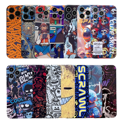 For iPhone 15 Pro Painted Pattern Precise Hole PC Phone Case(Orange Astronaut) - iPhone 15 Pro Cases by buy2fix | Online Shopping UK | buy2fix