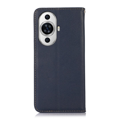 For Huawei Nova 11 KHAZNEH Nappa Top Layer Cowhide Leather Phone Case(Blue) - Huawei Cases by buy2fix | Online Shopping UK | buy2fix