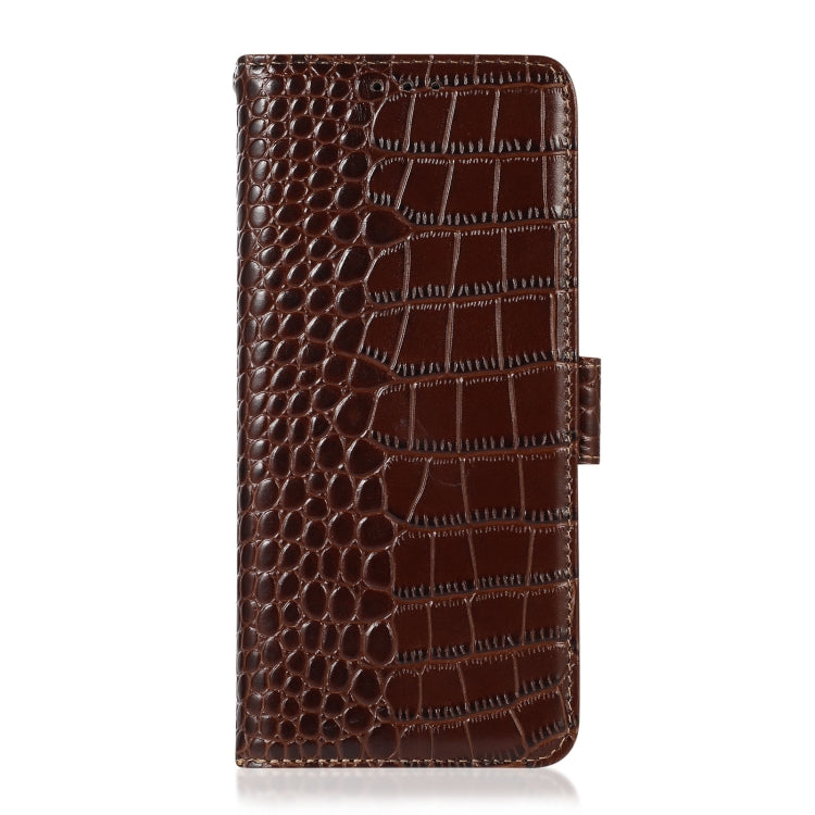 For Asus ZenFone 10 / ZenFone 9  Crocodile Top Layer Cowhide Leather Phone Case(Brown) - ASUS Cases by buy2fix | Online Shopping UK | buy2fix