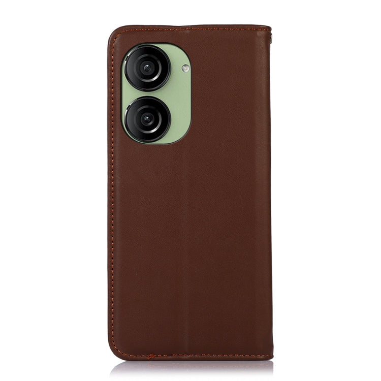 For Asus ZenFone 10 / ZenFone 9 KHAZNEH Nappa Top Layer Cowhide Leather Phone Case(Brown) - ASUS Cases by buy2fix | Online Shopping UK | buy2fix