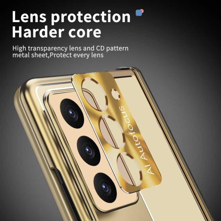 For Samsung Galaxy Z Fold5 Aluminum Alloy Double Hinge Shockproof Phone Protective Case(Gold) - Galaxy Z Fold5 Cases by buy2fix | Online Shopping UK | buy2fix