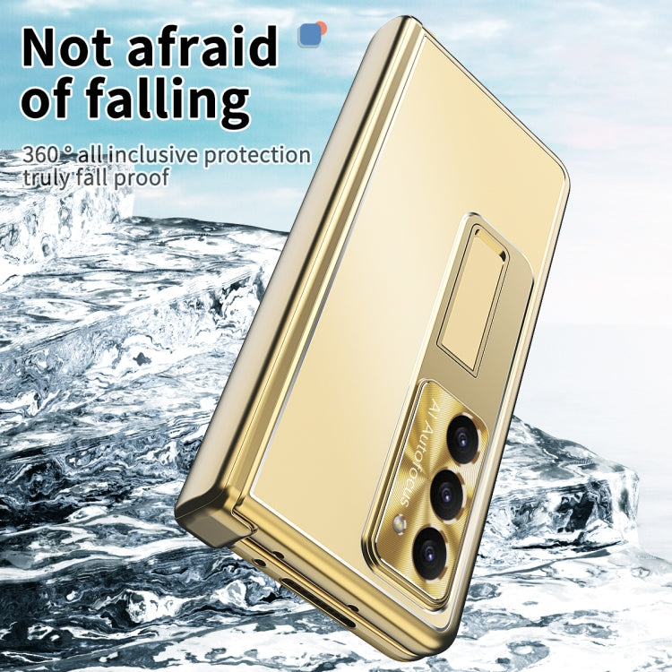 For Samsung Galaxy Z Fold5 Aluminum Alloy Double Hinge Shockproof Phone Protective Case(Gold) - Galaxy Z Fold5 Cases by buy2fix | Online Shopping UK | buy2fix