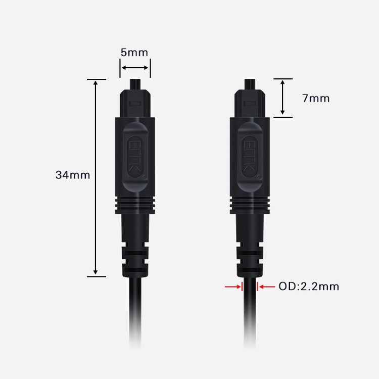 20m EMK OD2.2mm Digital Audio Optical Fiber Cable Plastic Speaker Balance Cable(Silver Grey) - Audio Optical Cables by EMK | Online Shopping UK | buy2fix