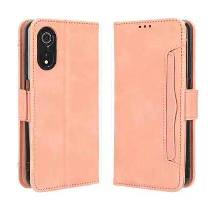 For Cubot P60 Skin Feel Calf Texture Card Slots Leather Phone Case(Pink) - More Brand by buy2fix | Online Shopping UK | buy2fix