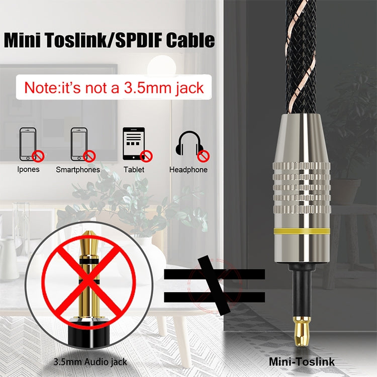 1.5m EMK OD6.0mm Square Port to Round Port Set-top Box Digital Audio Optical Fiber Connecting Cable -  by EMK | Online Shopping UK | buy2fix