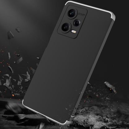 For Xiaomi Redmi Note 12 Pro 5G Global GKK Three Stage Splicing Full Coverage PC Phone Case(Black Silver) - Note 12 Pro Cases by GKK | Online Shopping UK | buy2fix
