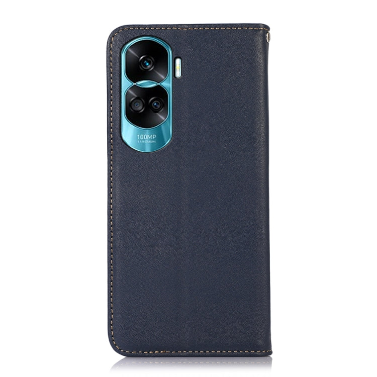For Honor 90 Lite 5G / X50i KHAZNEH Nappa Top Layer Cowhide Leather Phone Case(Blue) - Honor Cases by buy2fix | Online Shopping UK | buy2fix