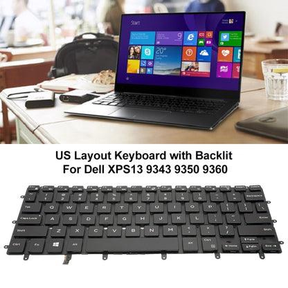 For Dell XPS 13 9343 13 9350 9360 US Version Backlight Laptop Keyboard(Black) - Dell Spare Parts by buy2fix | Online Shopping UK | buy2fix