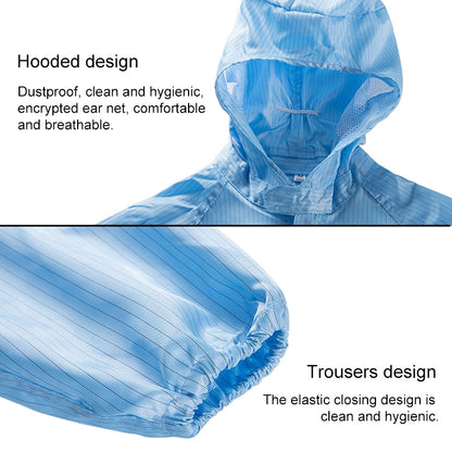 Striped Anti-static Split Hood Dust-proof Work Suit, Size:XXL(Navy Blue) - Protective Clothing by buy2fix | Online Shopping UK | buy2fix