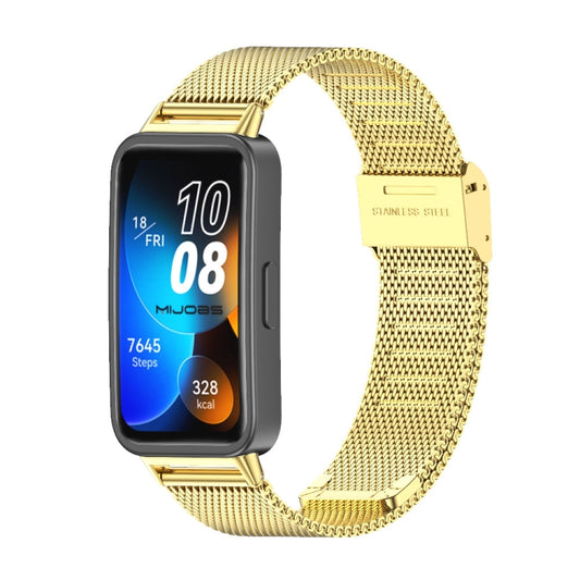 For Huawei Band 8 / 9 Mijobs Milan Buckle Stainless Steel Watch Band(Gold) - Watch Bands by MIJOBS | Online Shopping UK | buy2fix