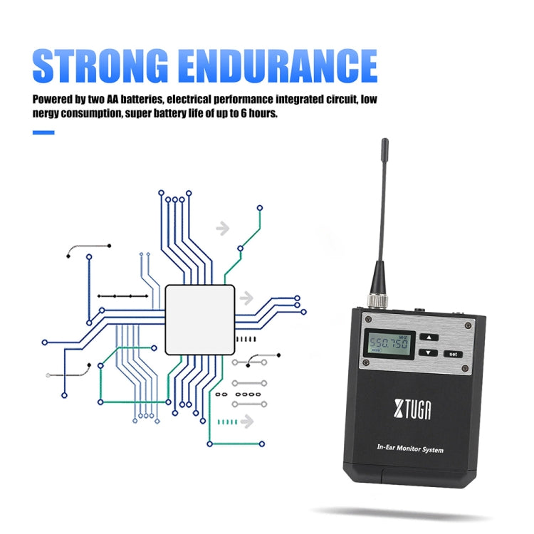 XTUGA  IEM1100 Professional Wireless In Ear Monitor System 2 BodyPacks(AU Plug) - Microphone by XTUGA | Online Shopping UK | buy2fix