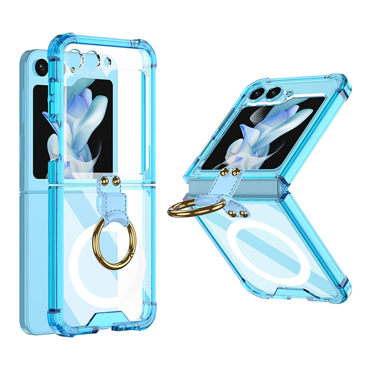 For Samsung Galaxy Z Flip5 GKK MagSafe Airbag Hinge Shockproof Phone Case with Ring Holder(Blue) - Galaxy Z Flip5 Cases by GKK | Online Shopping UK | buy2fix