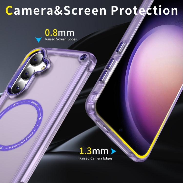 For Samsung Galaxy S24+ 5G Skin Feel TPU + PC MagSafe Magnetic Phone Case(Transparent Purple) - Galaxy S24+ 5G Cases by buy2fix | Online Shopping UK | buy2fix