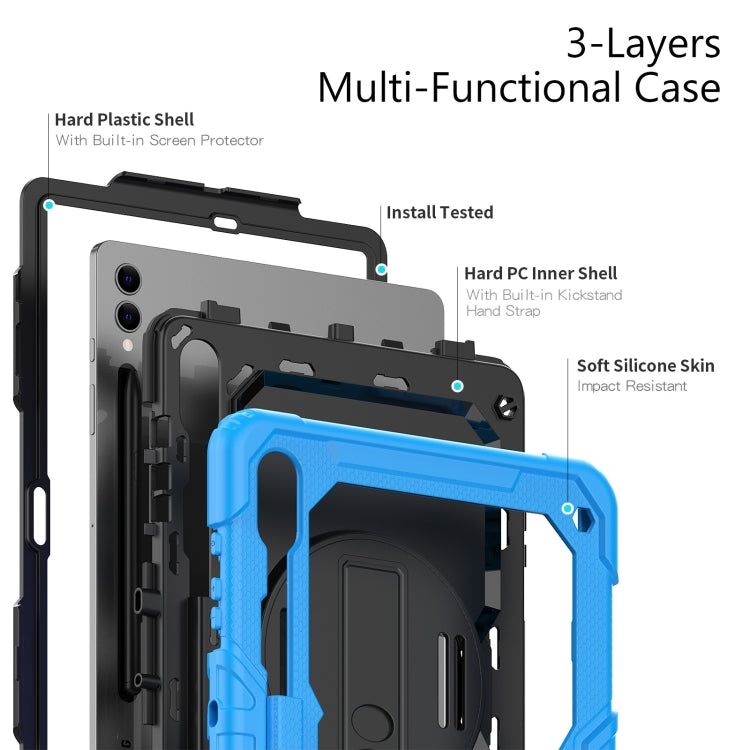 For Samsung Galaxy Tab S9+ / S8+ Silicone + PC Tablet Case(Light Blue+Black) - Galaxy Tab S9+ Cases by buy2fix | Online Shopping UK | buy2fix