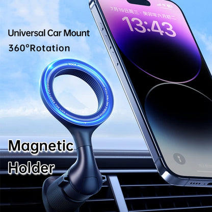 ROCK RPH1000 Car Air Vent Rotating Magnetic Ring Phone Mount(Black) - Car Holders by ROCK | Online Shopping UK | buy2fix