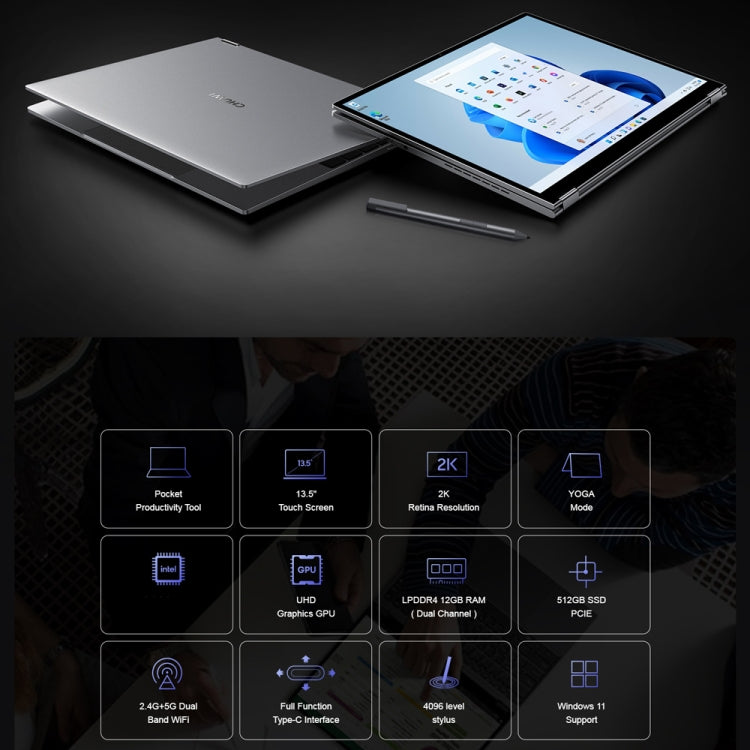 CHUWI FreeBook 13.5 inch Yoga Laptop, 12GB+512GB, Windows 11 Intel Alder Lake-N N100 Quad Core - CHUWI by CHUWI | Online Shopping UK | buy2fix