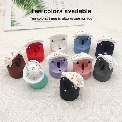 For Apple Watch Series Hat Bear Shaped Silicone Charging Base(Blue) - Charger / Holder by buy2fix | Online Shopping UK | buy2fix