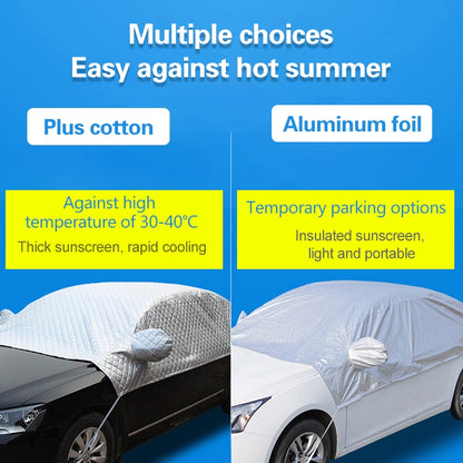 Car Half-cover Car Clothing Sunscreen Heat Insulation Sun Nisor, Plus Cotton Size: 4.7x1.8x1.5m - Aluminum Film PEVA by buy2fix | Online Shopping UK | buy2fix
