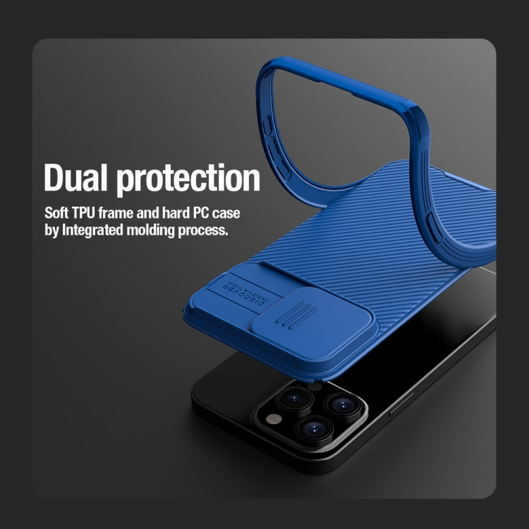 For iPhone 15 Pro NILLKIN CamShield Pro PC Phone Case(Blue) - iPhone 15 Pro Cases by NILLKIN | Online Shopping UK | buy2fix