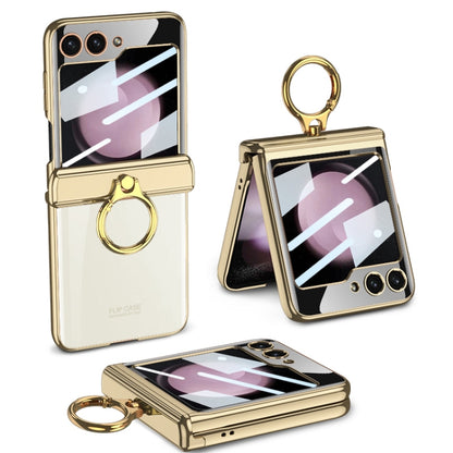 For Samsung Galaxy Z Flip5 GKK Magnetic Folding Phantom Rotary Phone Case with Ring Holder(Champagne Gold) - Galaxy Z Flip5 Cases by GKK | Online Shopping UK | buy2fix