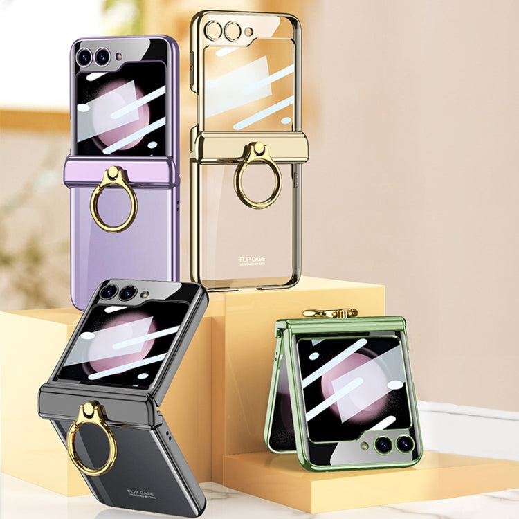 For Samsung Galaxy Z Flip5 GKK Magnetic Folding Phantom Rotary Phone Case with Ring Holder(Champagne Gold) - Galaxy Z Flip5 Cases by GKK | Online Shopping UK | buy2fix