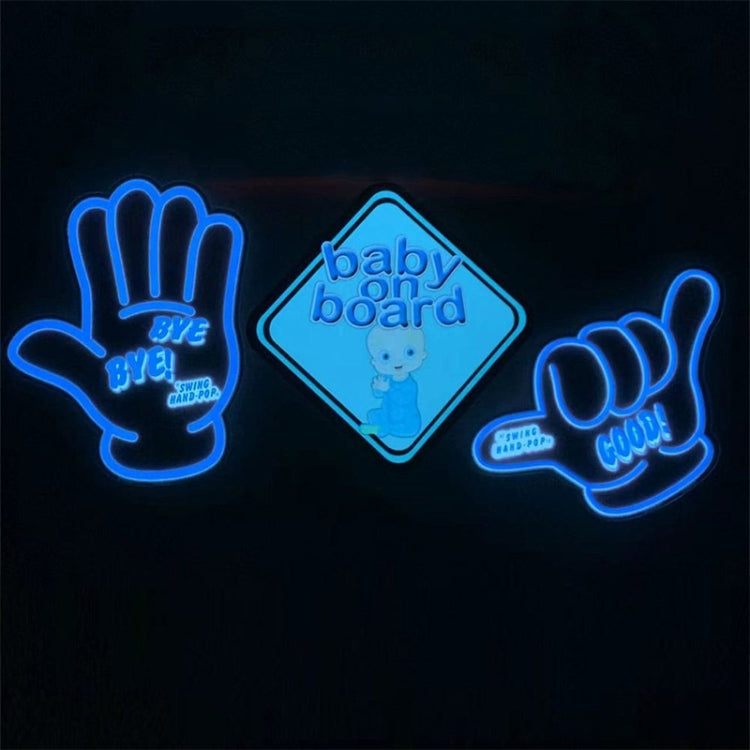 EL Luminous Car Stickers Cold Light Car Stickers Car Luminous Pattern Decoration(Wanted Ice Blue) - Decorative Sticker by buy2fix | Online Shopping UK | buy2fix