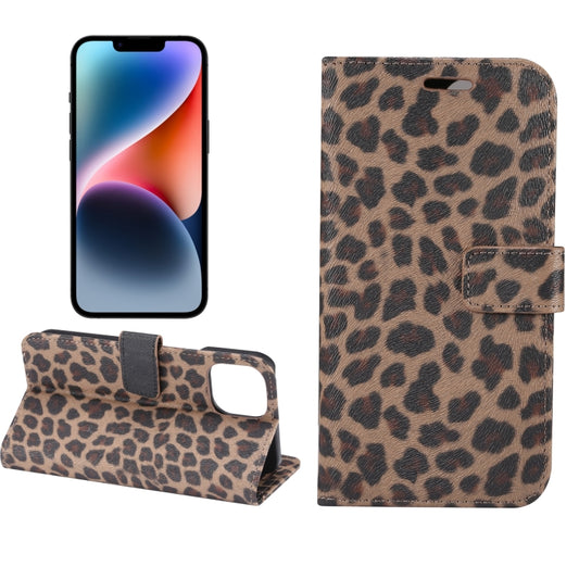 For iPhone 15 Leopard Pattern Horizontal Flip Leather Phone Case(Brown) - iPhone 15 Pro Max Cases by buy2fix | Online Shopping UK | buy2fix