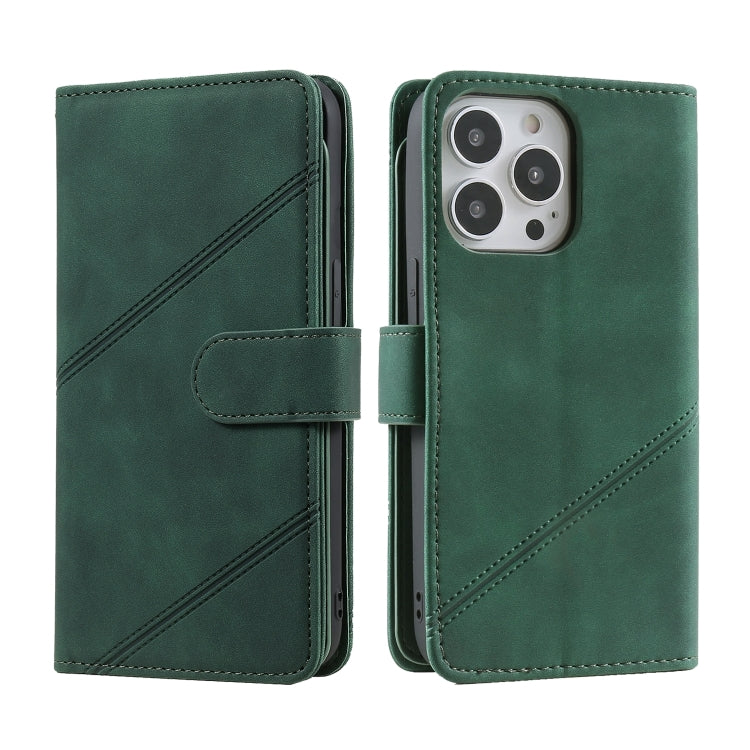 For iPhone 15 Pro Max Skin Feel Multi-card Wallet Leather Phone Case(Green) - iPhone 15 Pro Max Cases by buy2fix | Online Shopping UK | buy2fix